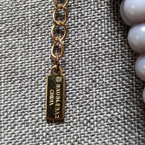 BaubleBar Multi Strand Gray Acrylic Beaded Statement Layered Bib Necklace - Picture 4 of 4